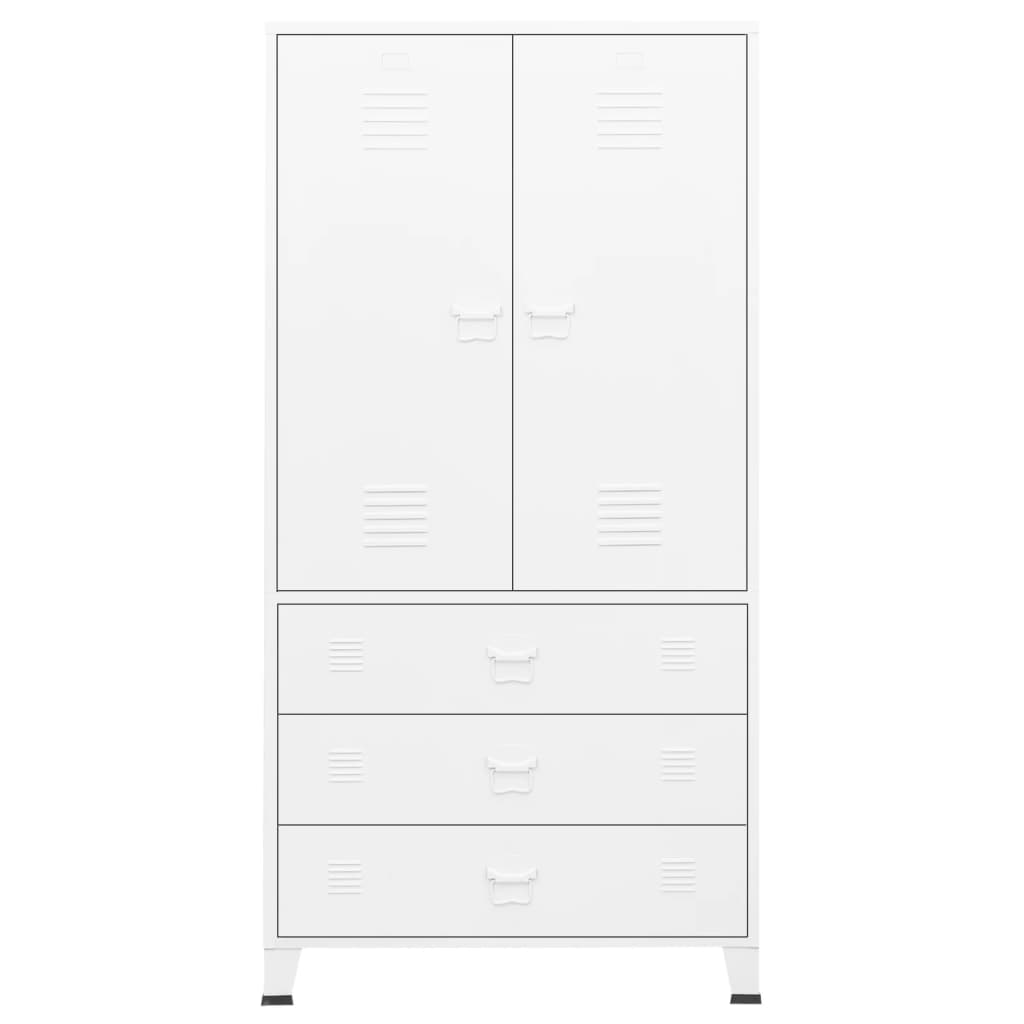 Garde-robe Blanc 90x50x180 cm Métal Armoires vidaXL