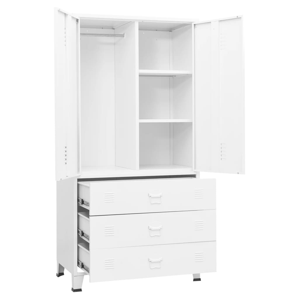 Garde-robe Blanc 90x50x180 cm Métal Armoires vidaXL