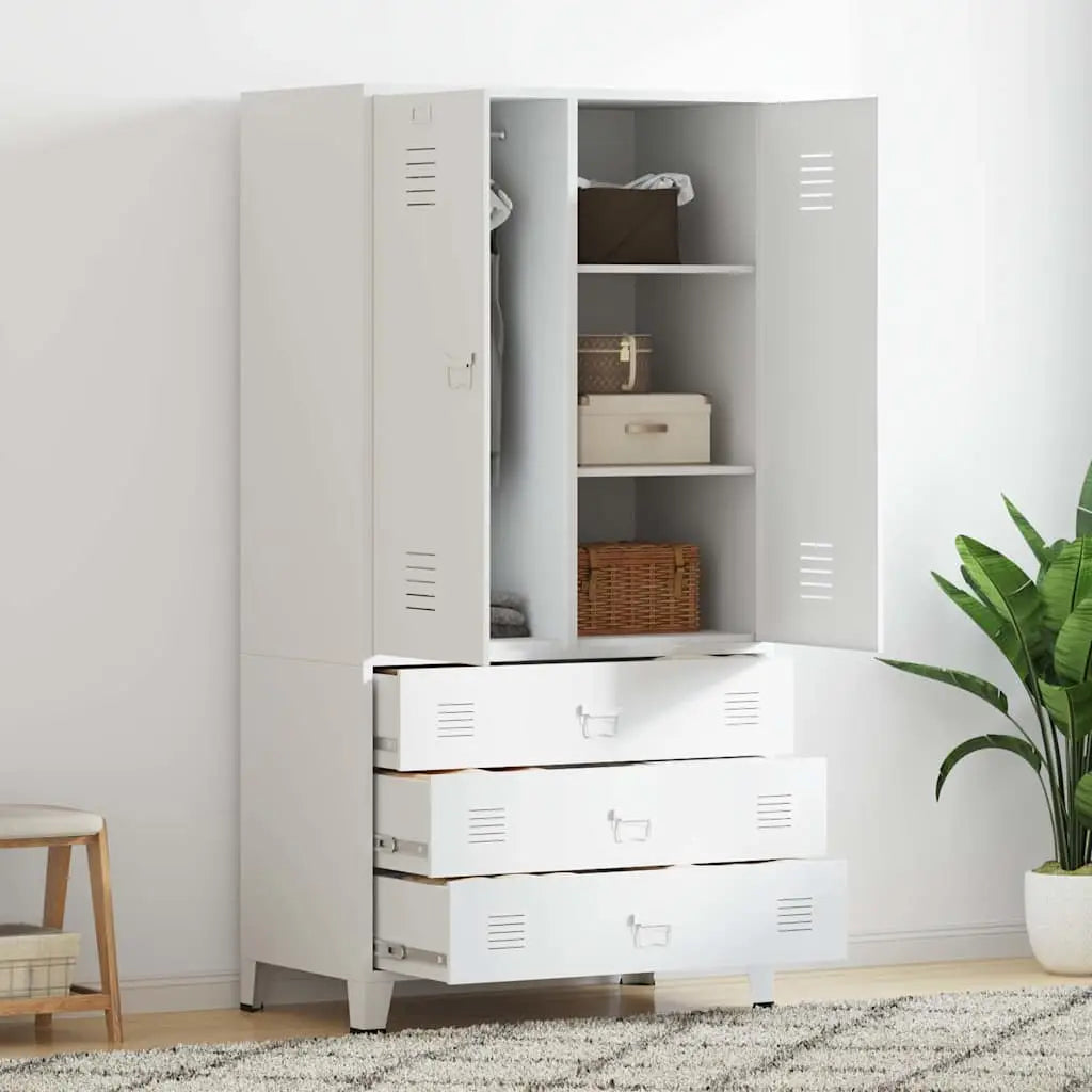 Garde-robe Blanc 90x50x180 cm Métal - XIOS