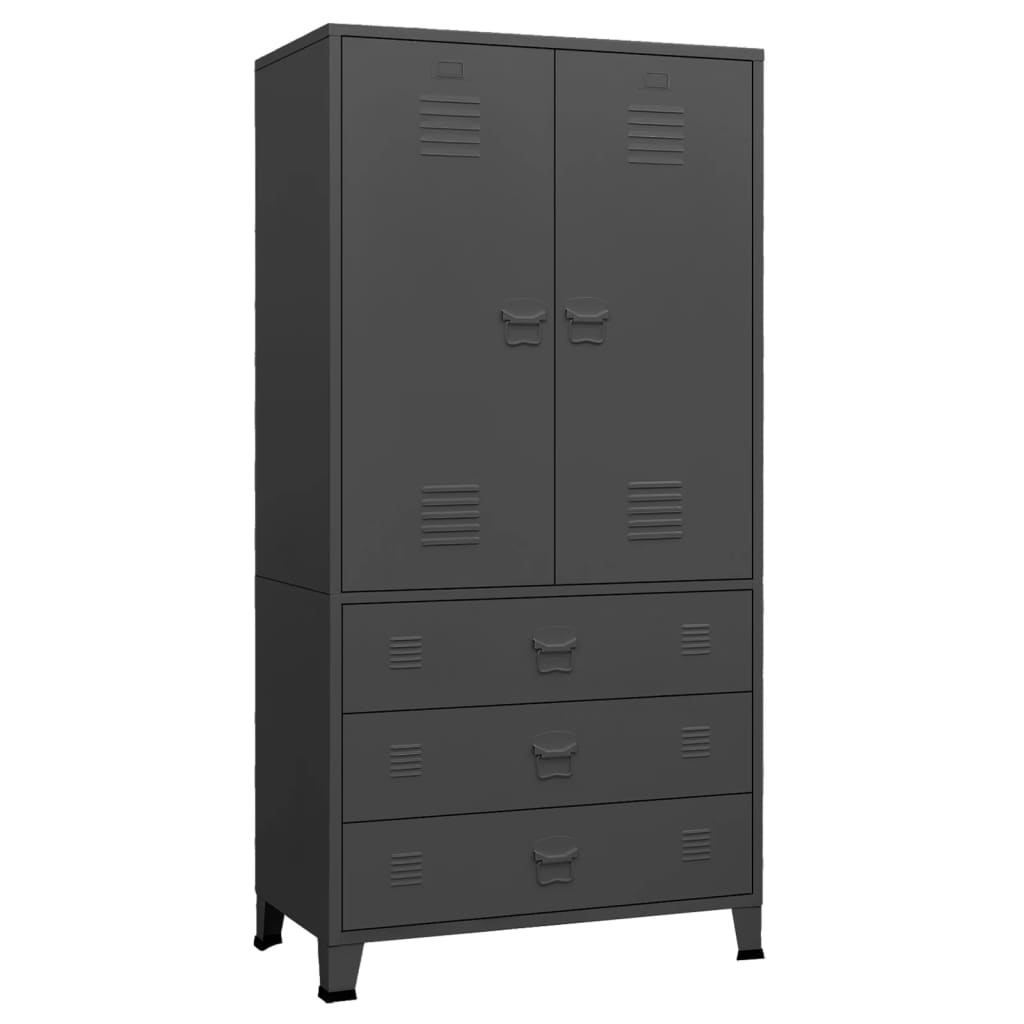 Garde-robe industrielle Anthracite 90x50x180 cm Métal - XIOS