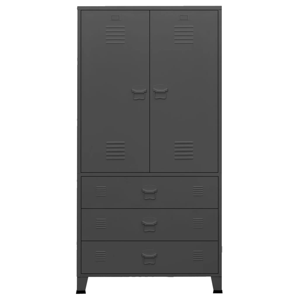 Garde-robe industrielle Anthracite 90x50x180 cm Métal - XIOS