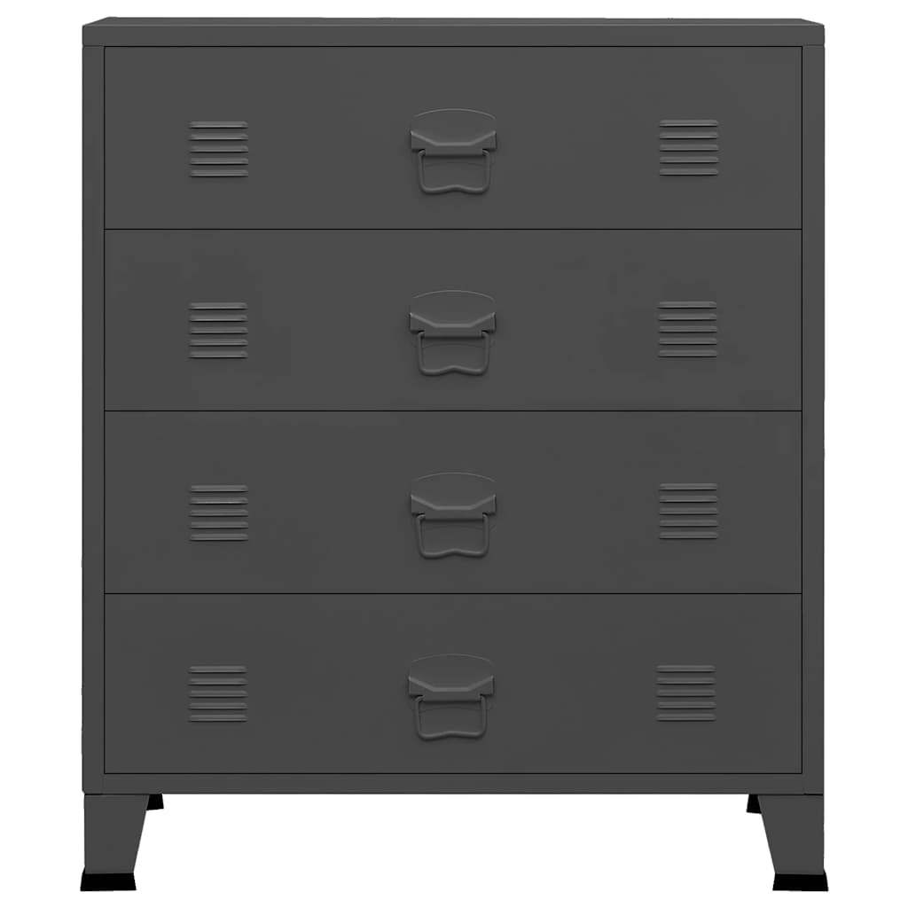 Armoire à tiroirs industrielle Anthracite 78x40x93 cm Métal - XIOS