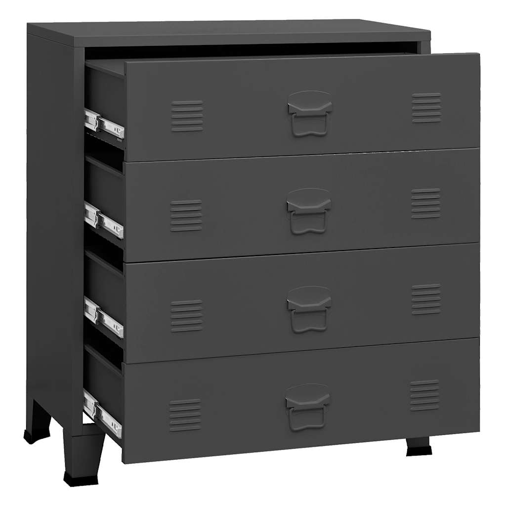 Armoire à tiroirs industrielle Anthracite 78x40x93 cm Métal - XIOS