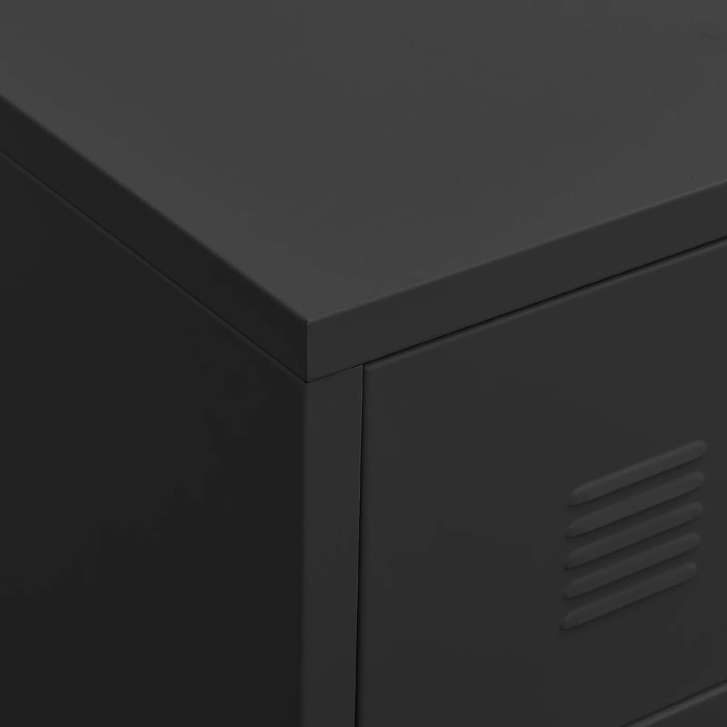 Meuble TV industriel Noir 105x35x42 cm Métal - XIOS