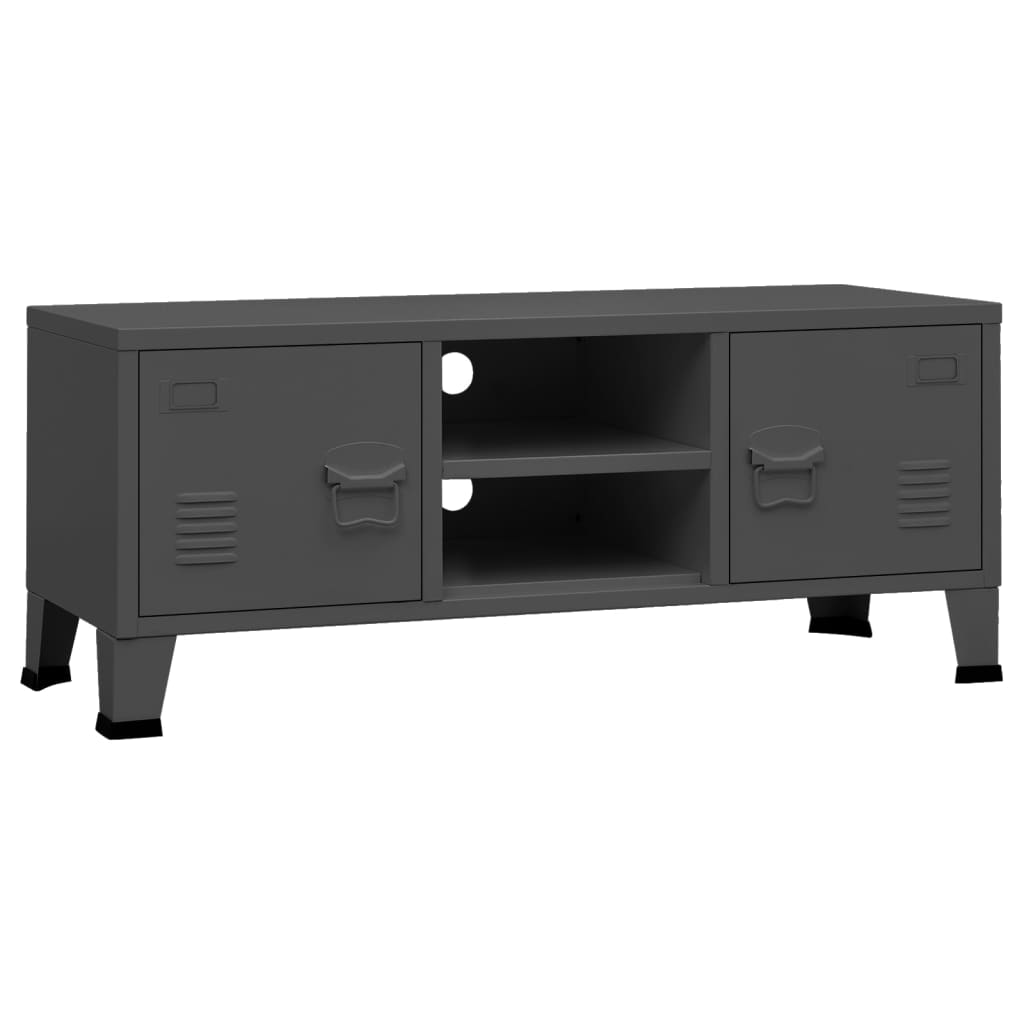 Meuble TV industriel Anthracite 105x35x42 cm Métal - XIOS