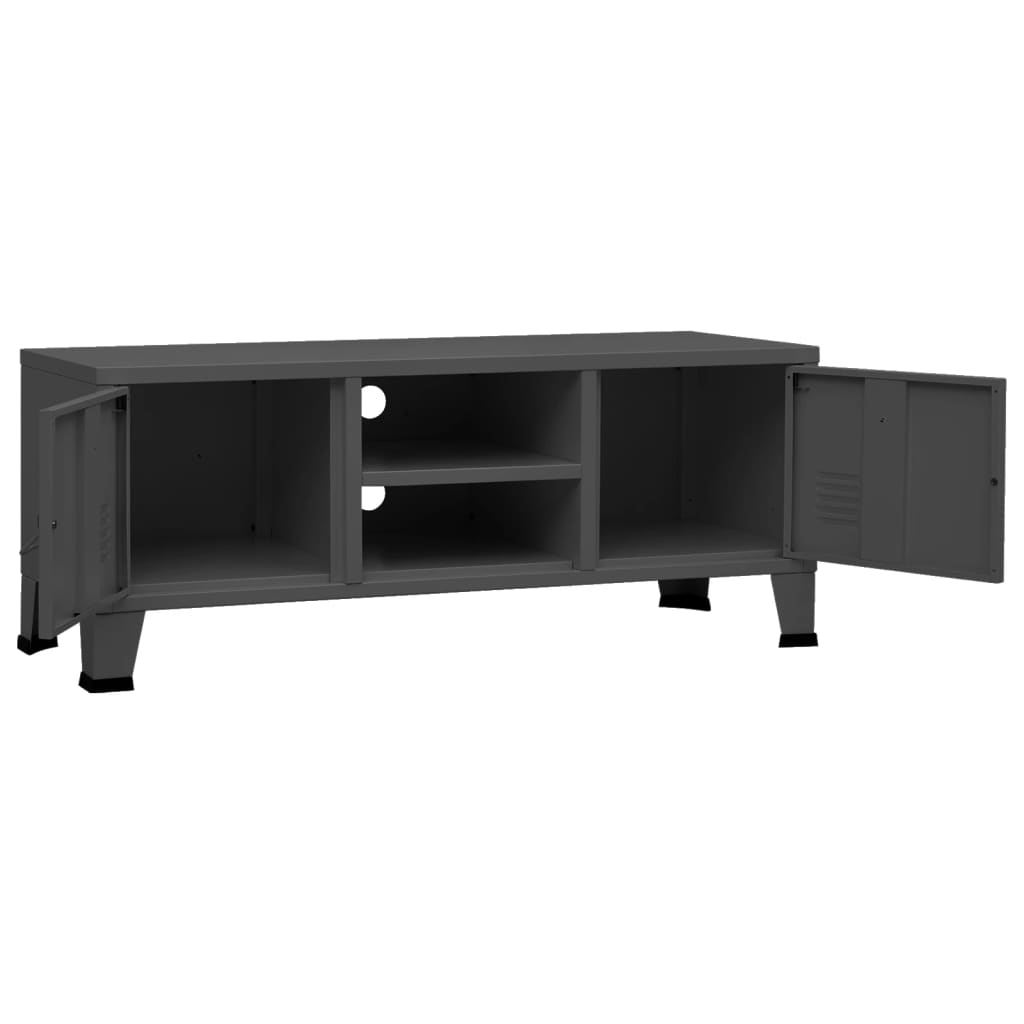 Meuble TV industriel Anthracite 105x35x42 cm Métal - XIOS