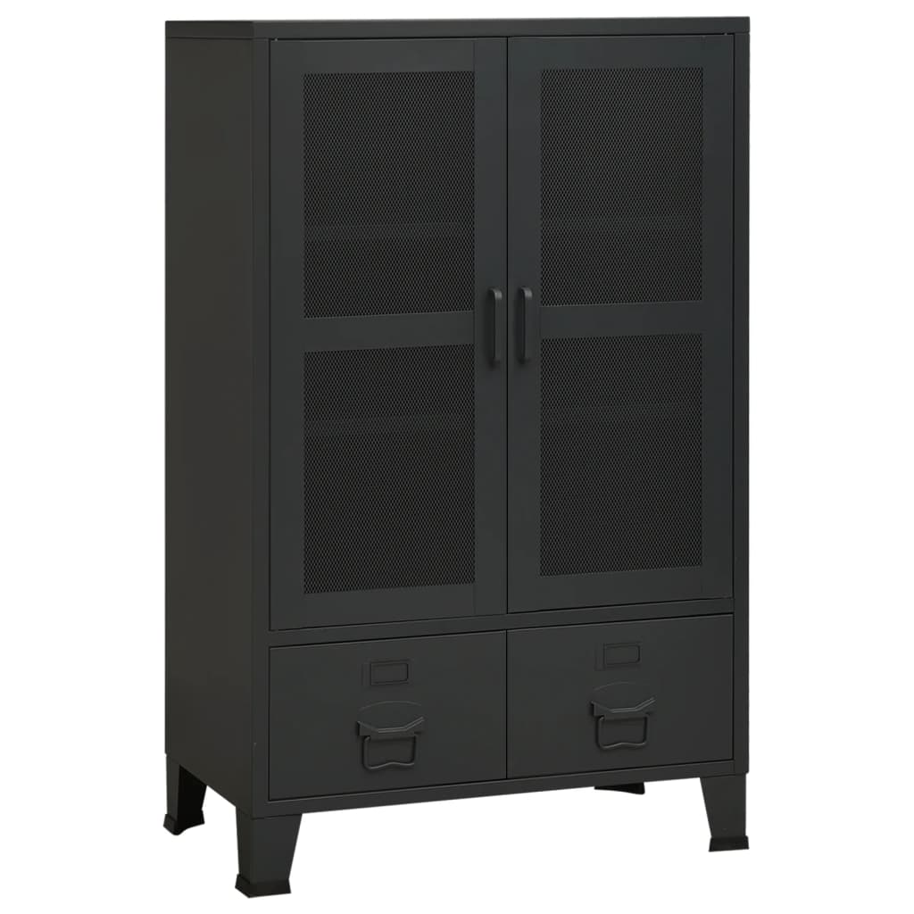 Coffre de rangement industriel Noir 70x40x115 cm Métal - XIOS