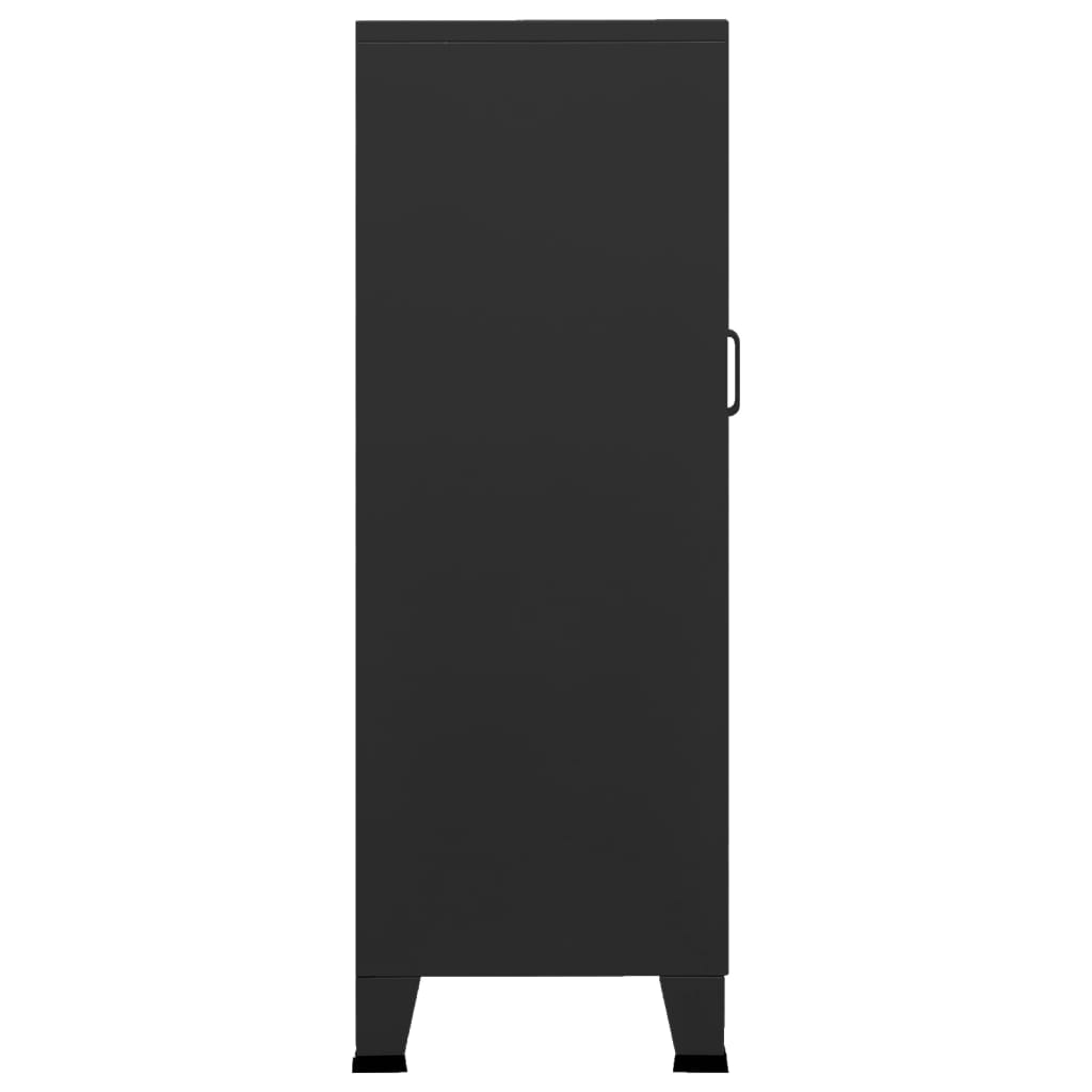 Coffre de rangement industriel Noir 70x40x115 cm Métal - XIOS