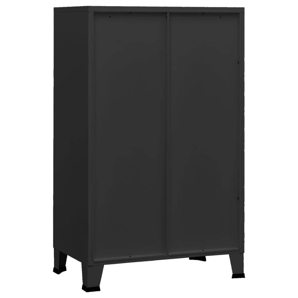 Coffre de rangement industriel Noir 70x40x115 cm Métal - XIOS