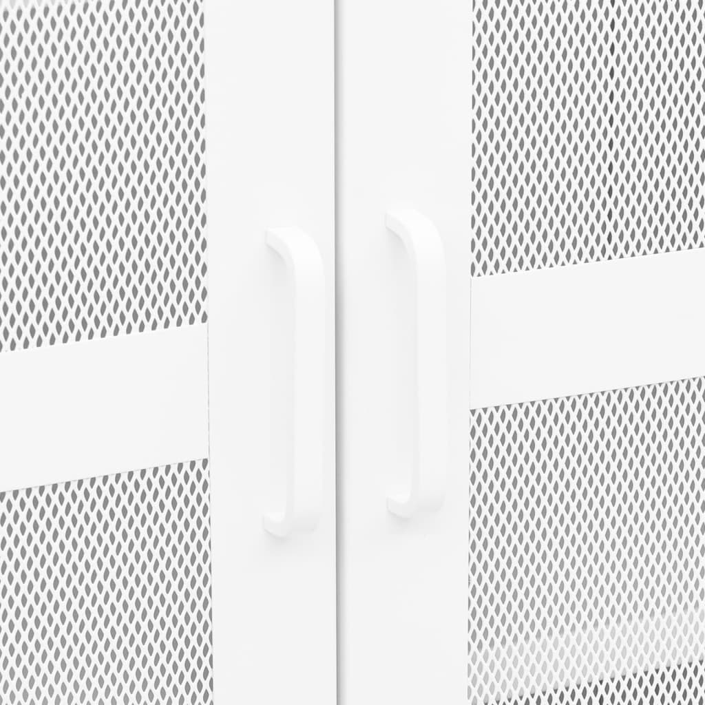 Coffre de rangement industriel Blanc 70x40x115 cm Métal