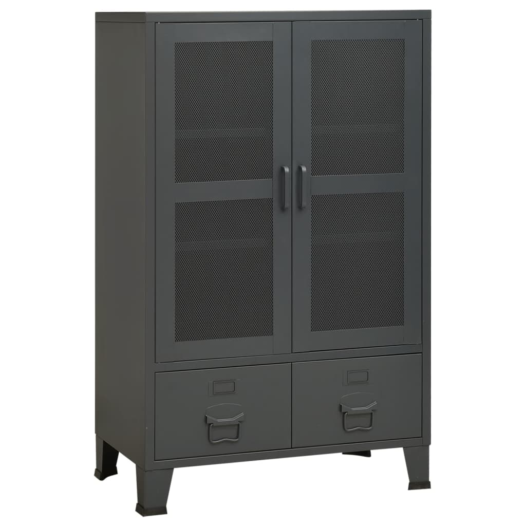 Coffre de rangement industriel Anthracite 70x40x115 cm Métal - XIOS