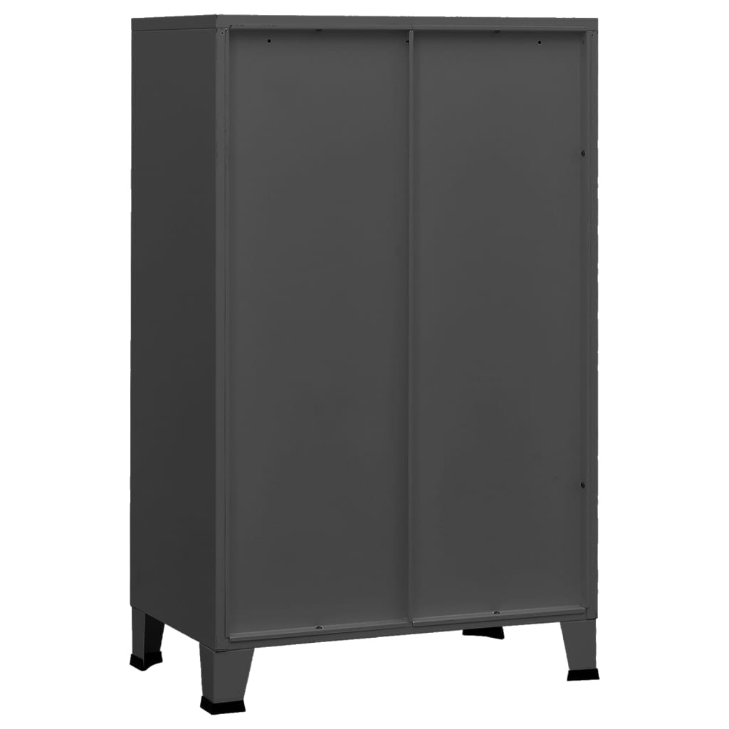 Coffre de rangement industriel Anthracite 70x40x115 cm Métal - XIOS