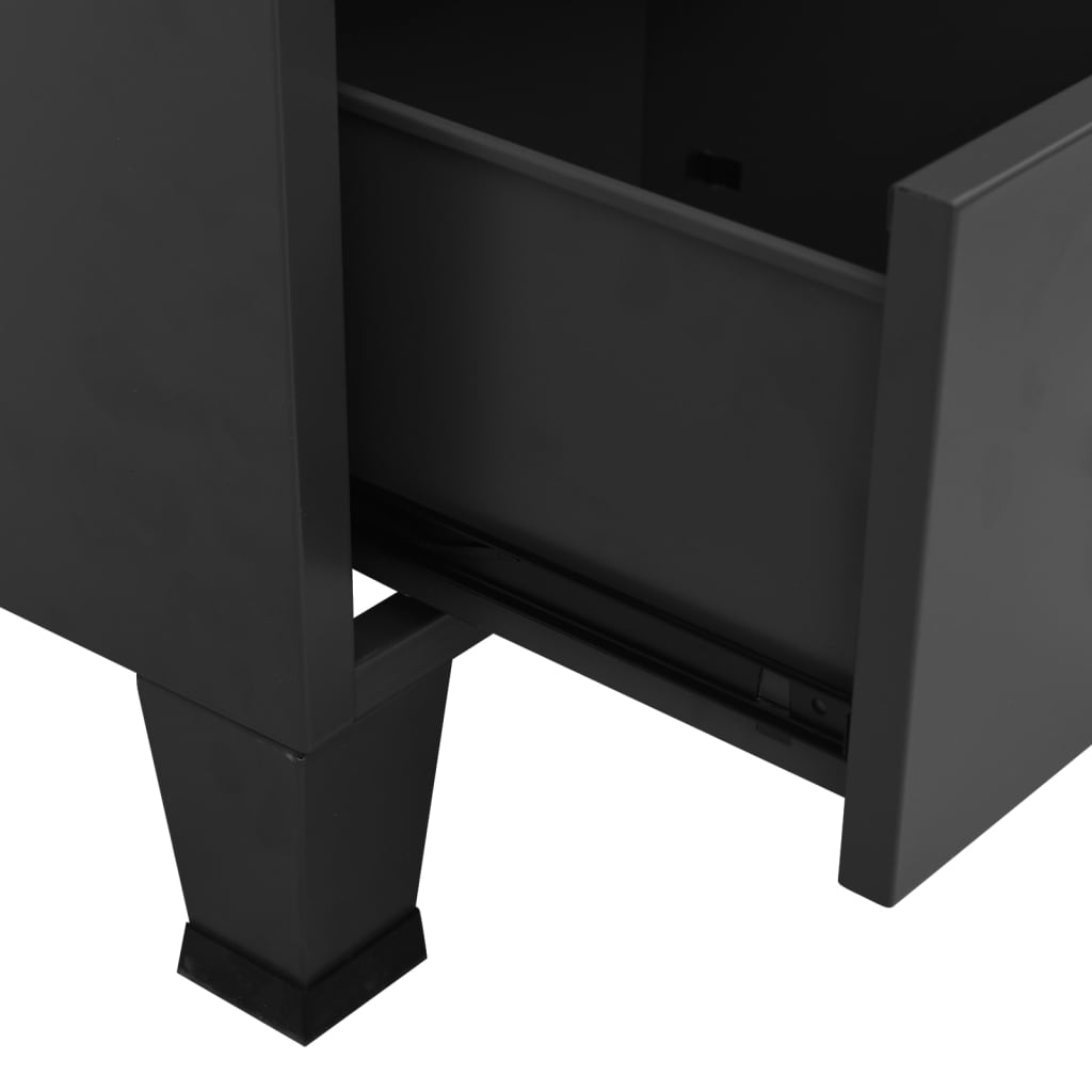 Coffre de rangement industriel Anthracite 70x40x115 cm Métal - XIOS