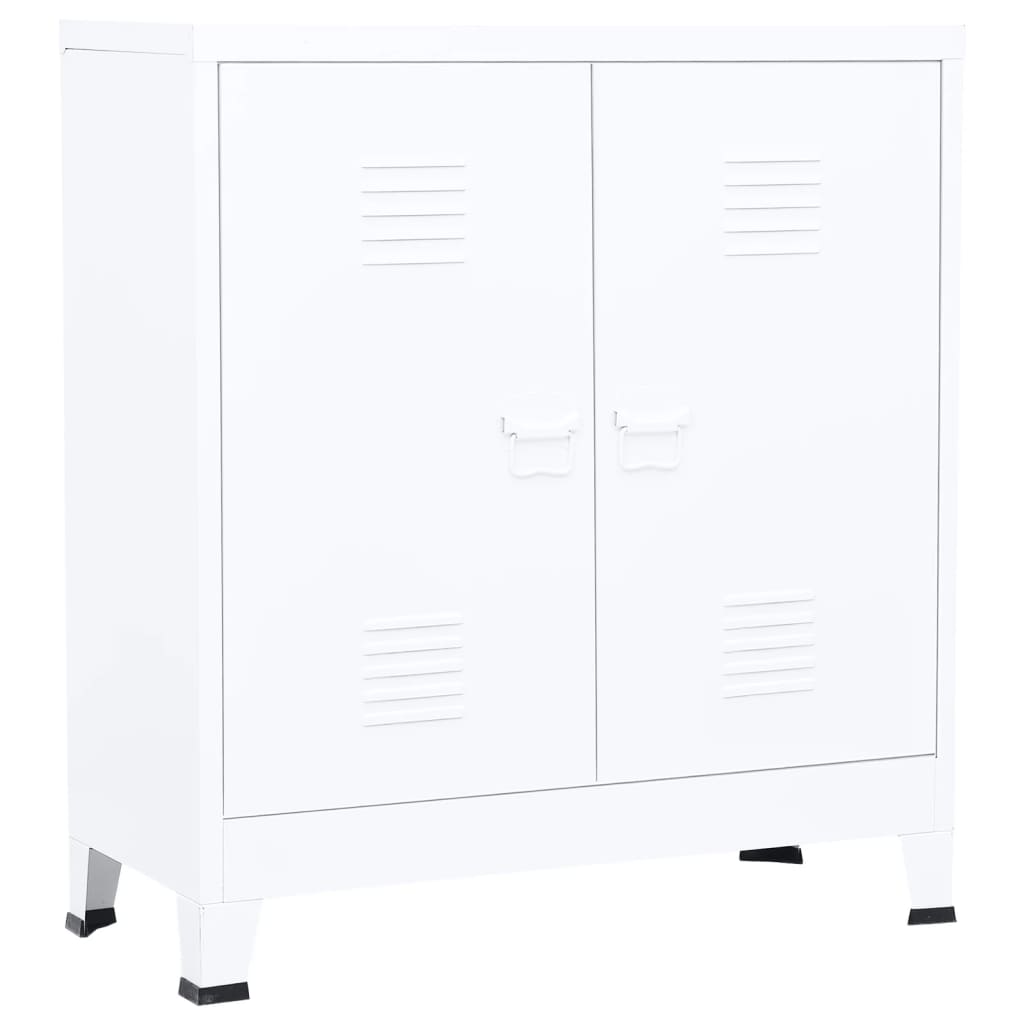 Coffre de rangement industriel Blanc 90x40x100 cm Acier - XIOS