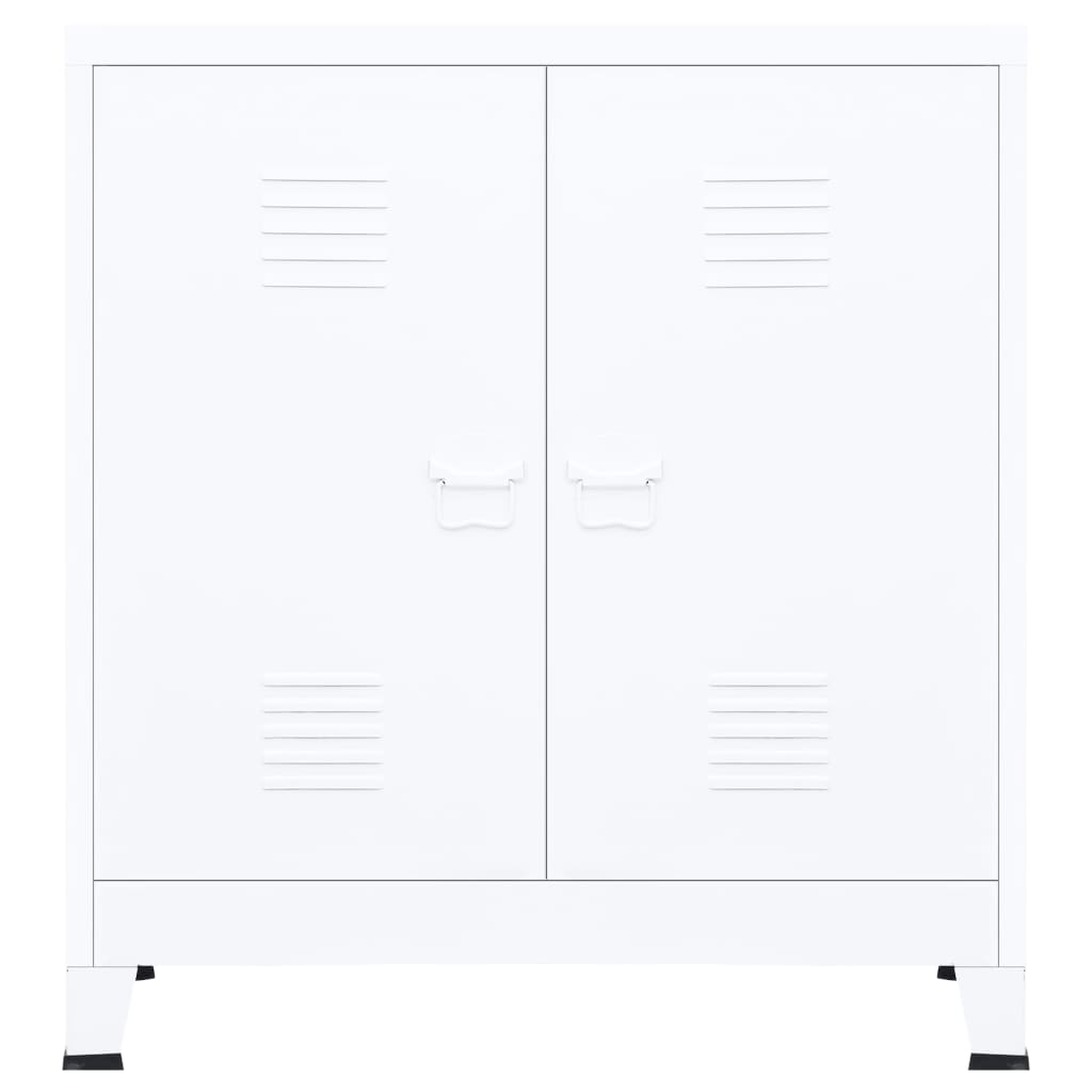 Coffre de rangement industriel Blanc 90x40x100 cm Acier - XIOS