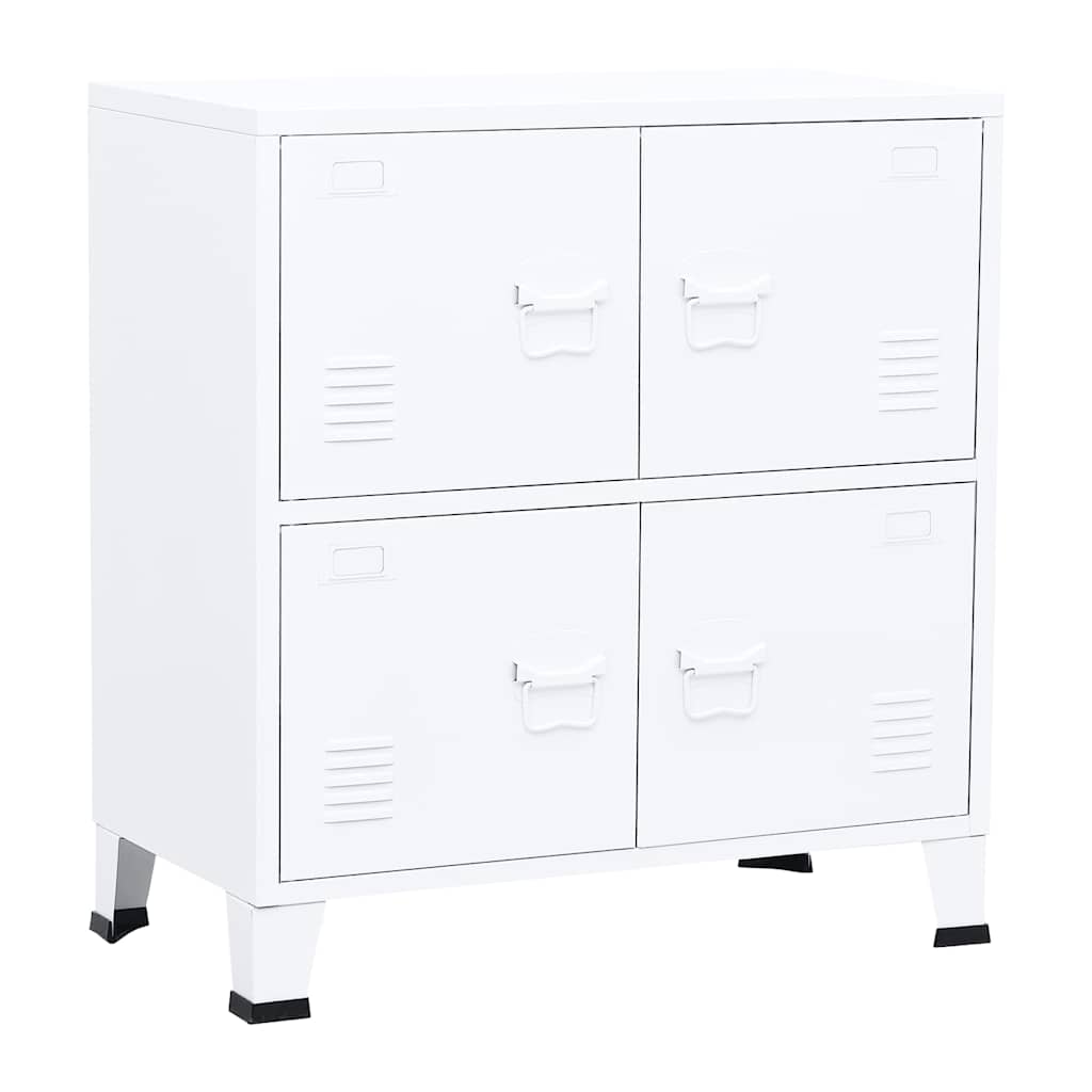 Coffre de rangement industriel Blanc 75x40x80 cm Acier Coffres de rangement vidaXL