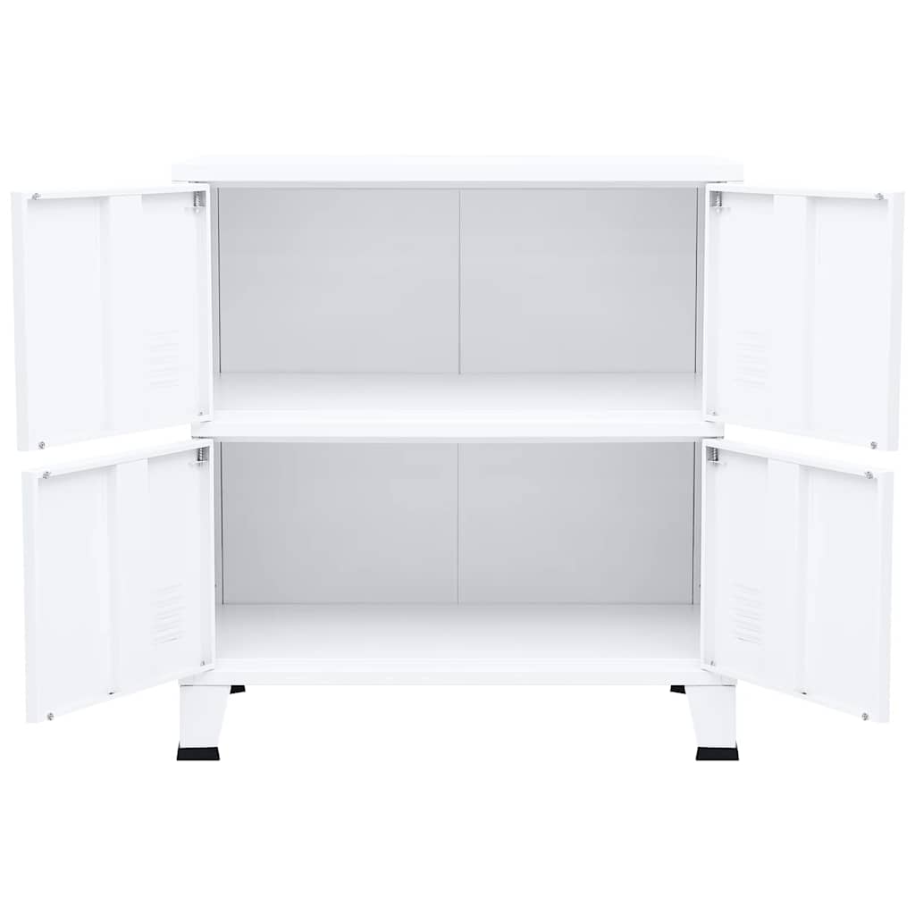 Coffre de rangement industriel Blanc 75x40x80 cm Acier - XIOS