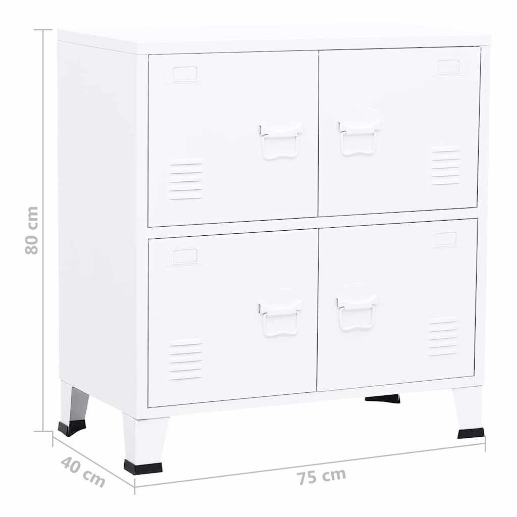 Coffre de rangement industriel Blanc 75x40x80 cm Acier - XIOS