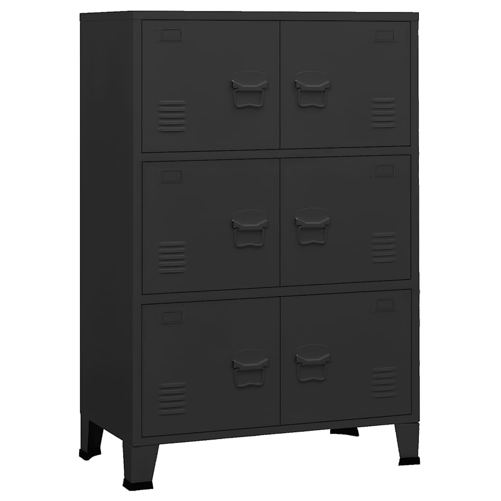 Coffre de rangement industriel Noir 75x40x115 cm Métal Coffres de rangement vidaXL