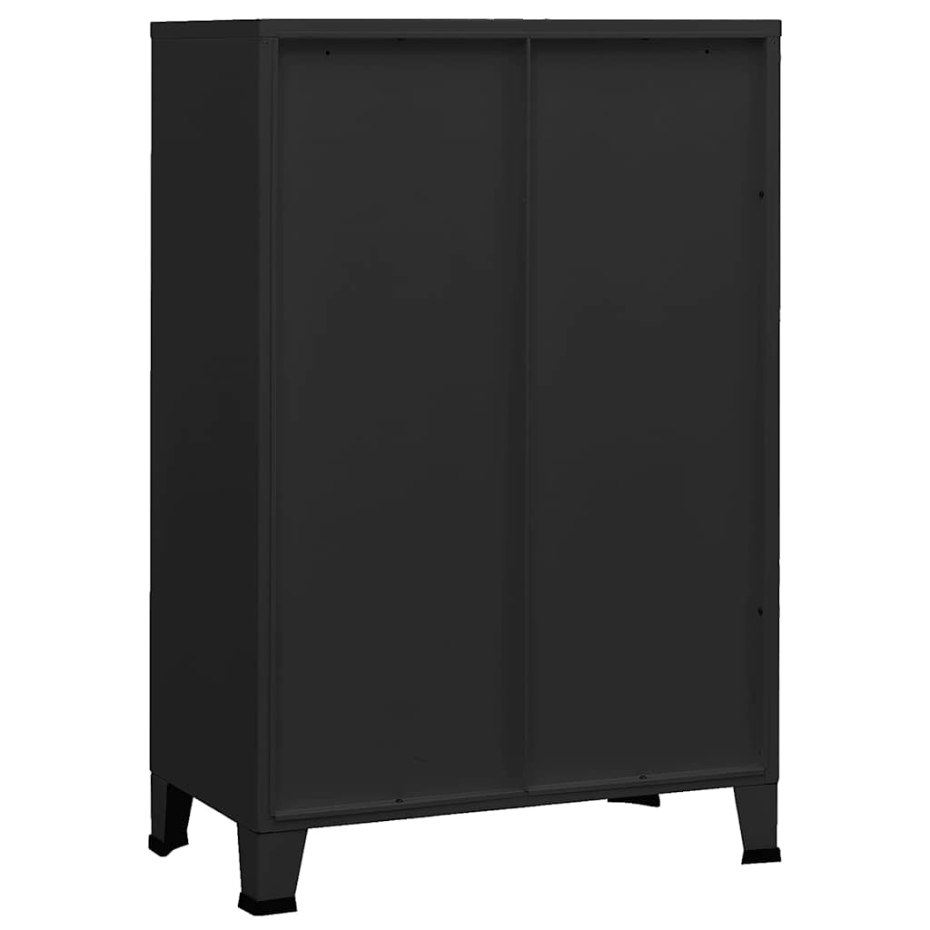Coffre de rangement industriel Noir 75x40x115 cm Métal - XIOS