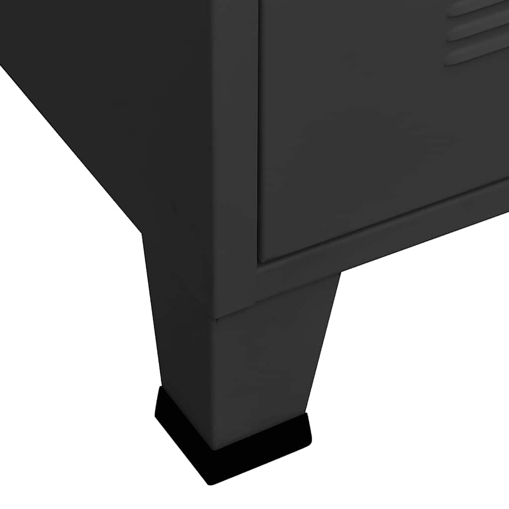 Coffre de rangement industriel Noir 75x40x115 cm Métal - XIOS
