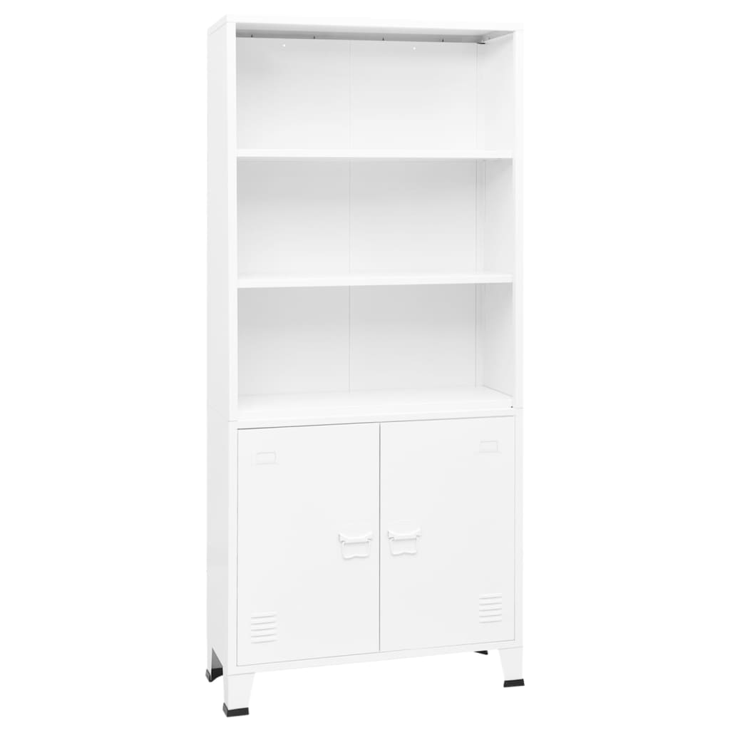 Bibliothèque industrielle Blanc 80x32x180 cm Acier - XIOS