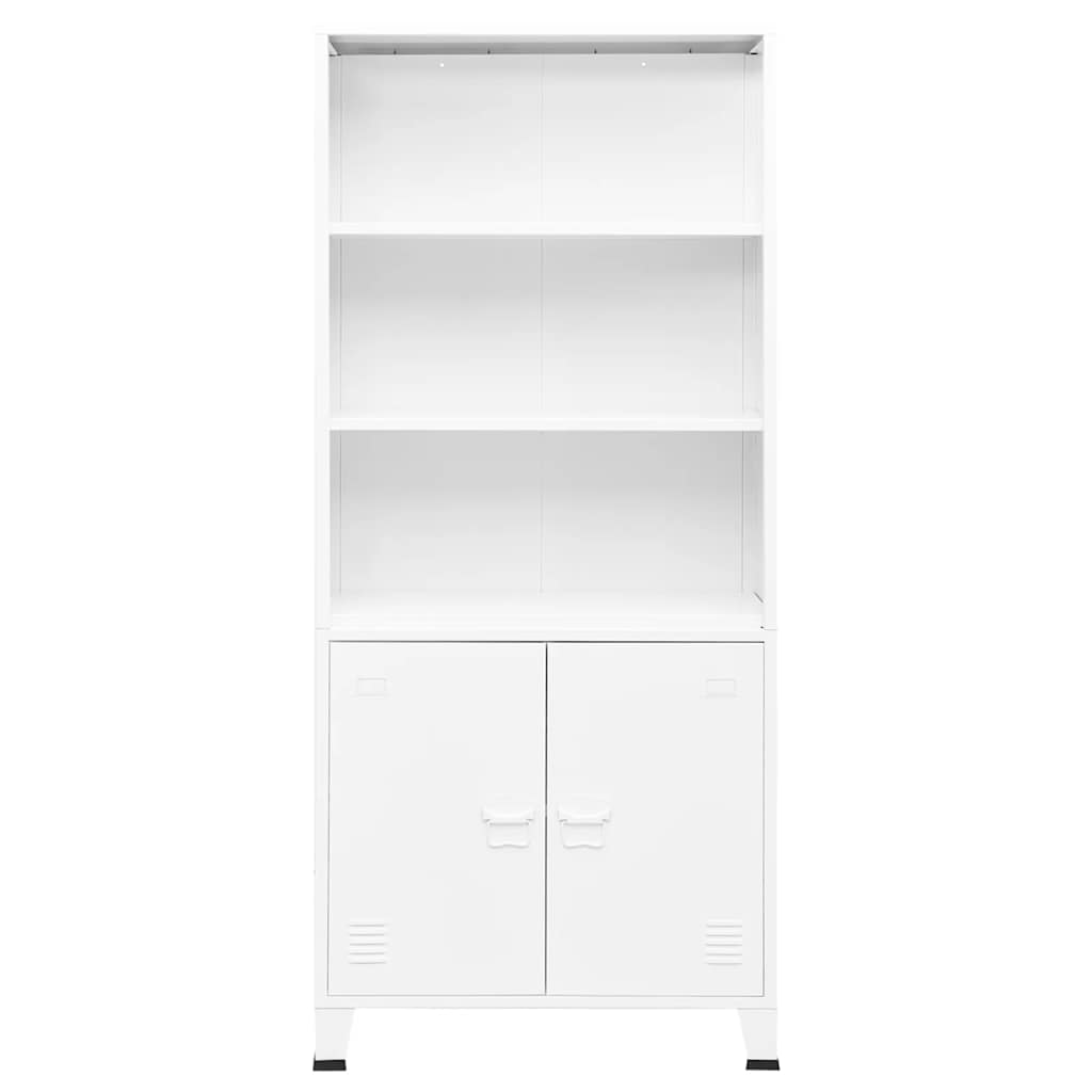 Bibliothèque industrielle Blanc 80x32x180 cm Acier - XIOS