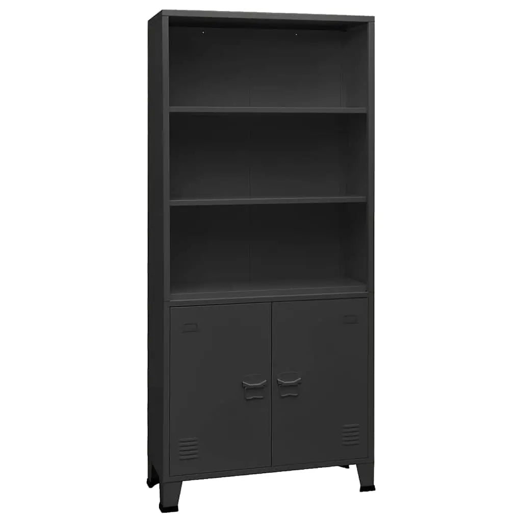 Bibliothèque industrielle Anthracite 80x32x180 cm Acier - XIOS