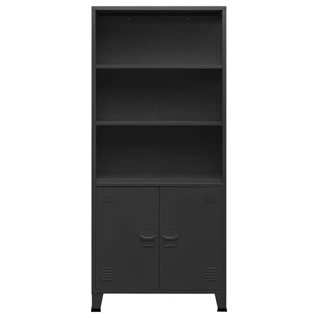 Bibliothèque industrielle Anthracite 80x32x180 cm Acier - XIOS