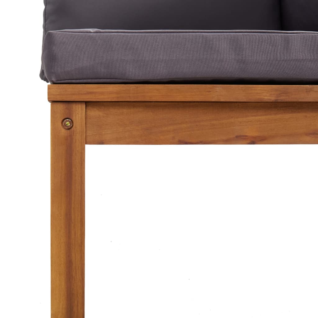 Salon de jardin 5 pcs avec coussin Bois d'acacia solide