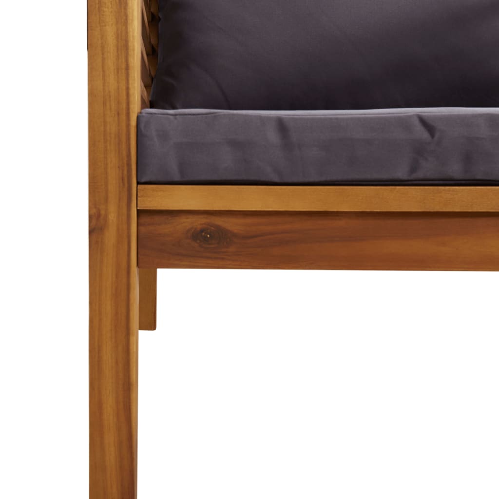 Salon de jardin 6 pcs avec coussin Bois d'acacia solide