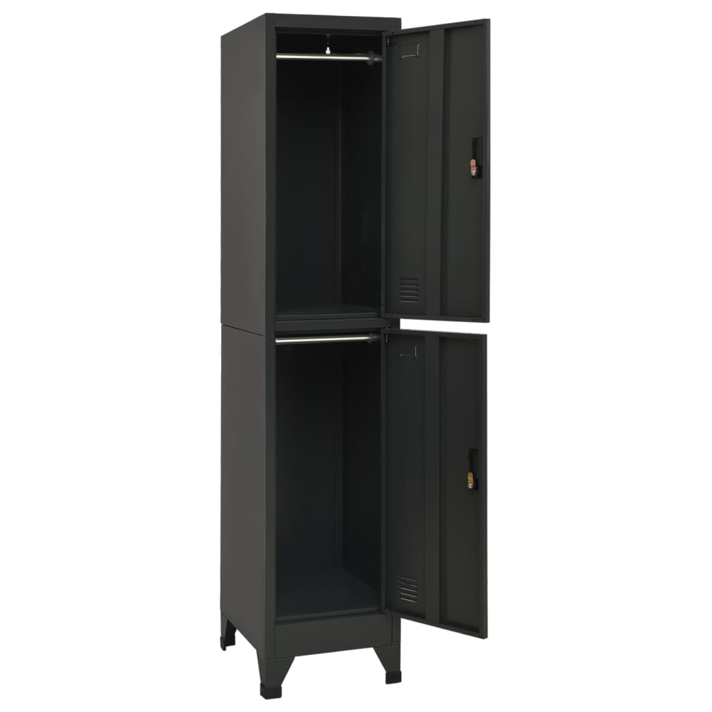 Armoire à casiers Anthracite 38x45x180 cm Acier