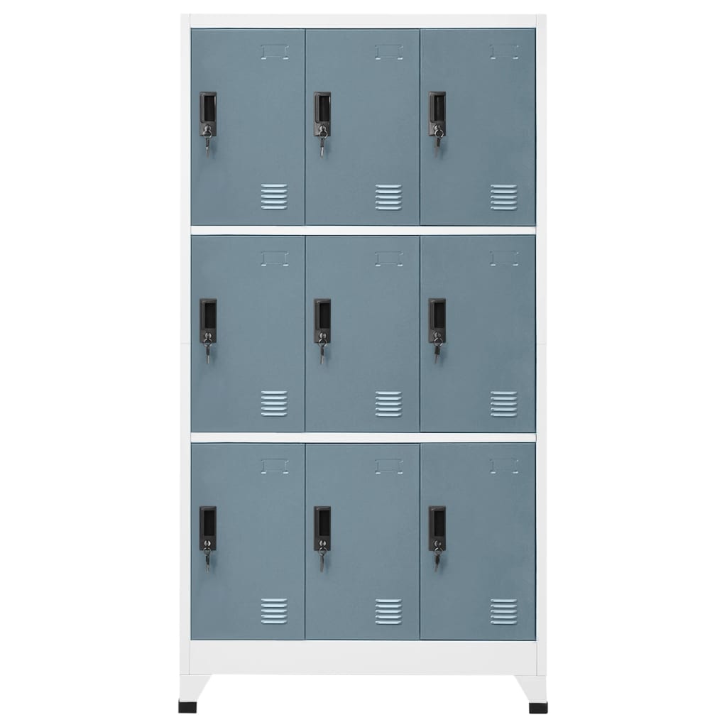 Armoire à casiers Gris clair et gris foncé 90x45x180 cm Acier