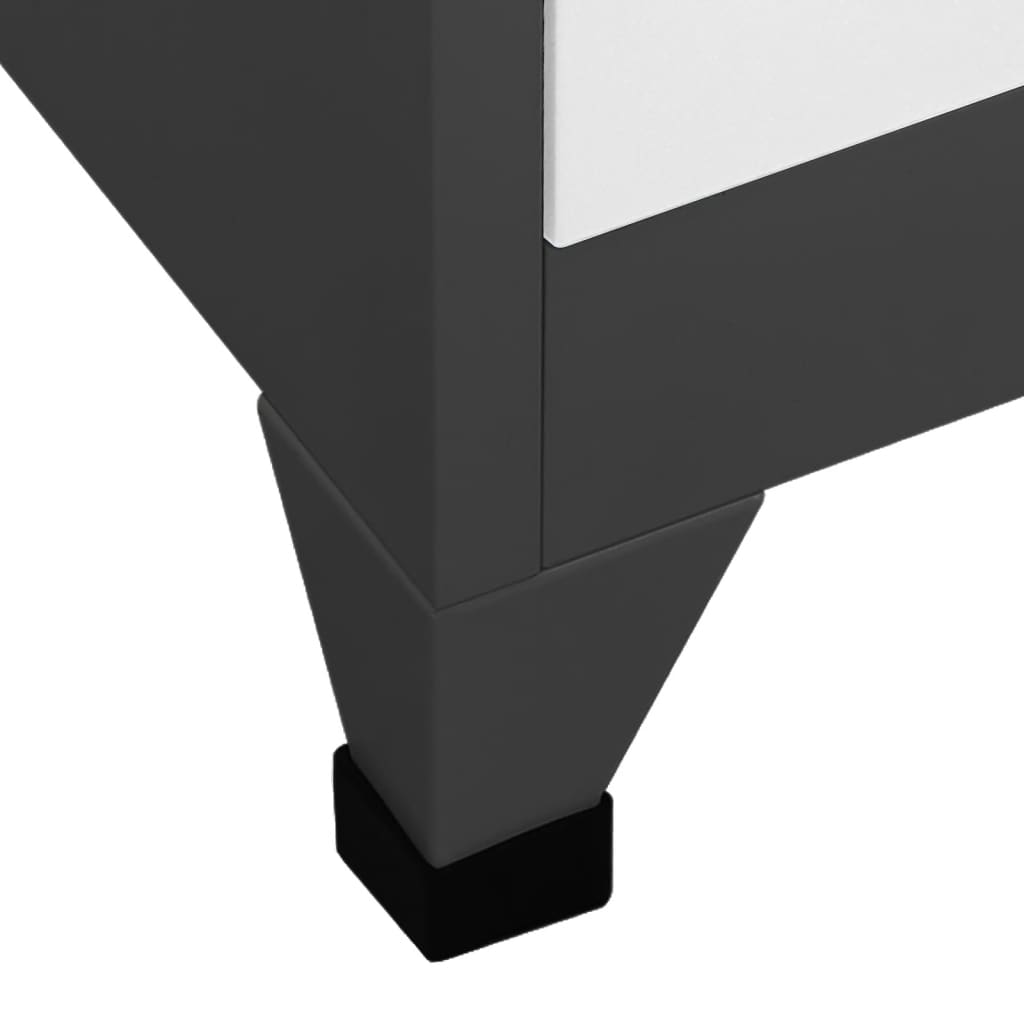 Armoire à casiers Anthracite et blanc 90x40x180 cm Acier