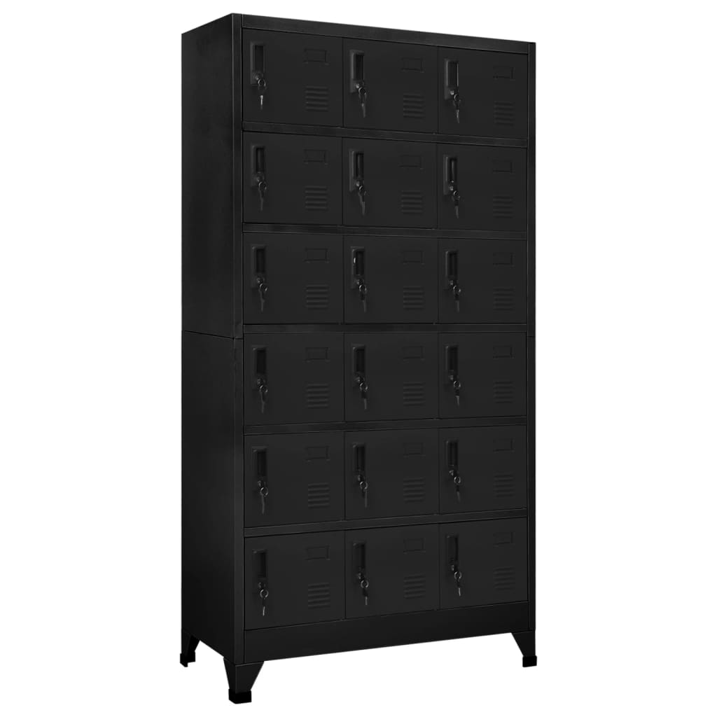 Armoire à casiers Noir 90x40x180 cm Acier - XIOS