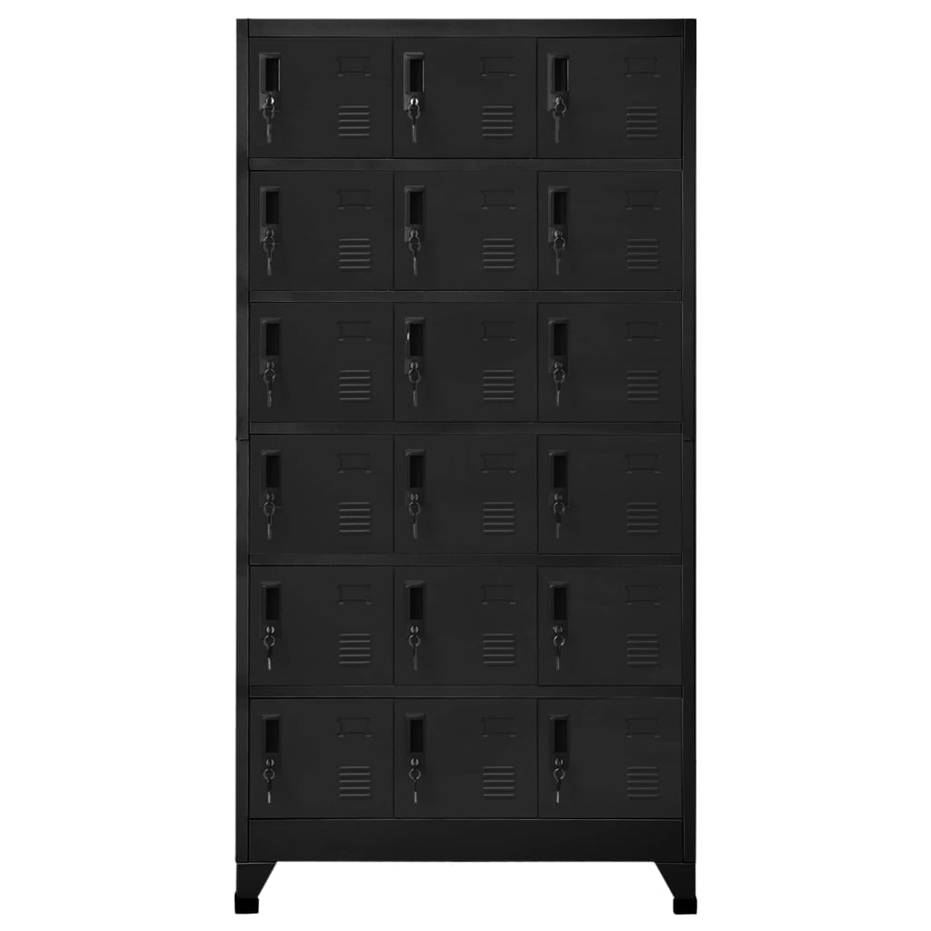 Armoire à casiers Noir 90x40x180 cm Acier - XIOS