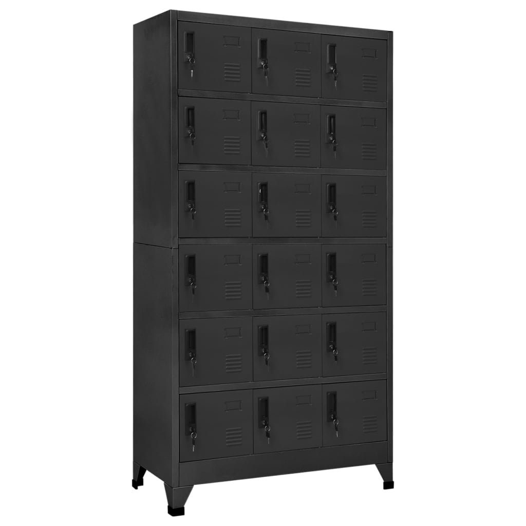 Armoire à casiers Anthracite 90x40x180 cm Acier - XIOS