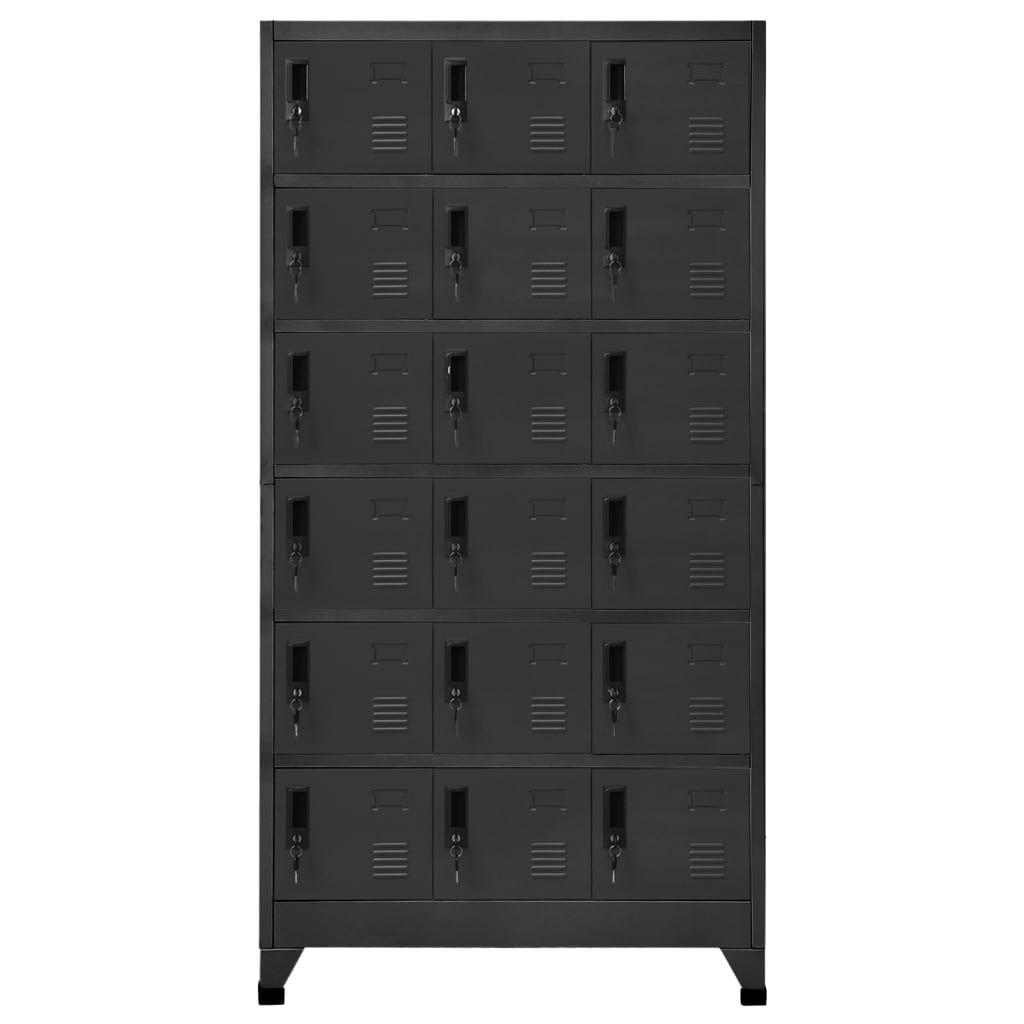 Armoire à casiers Anthracite 90x40x180 cm Acier - XIOS