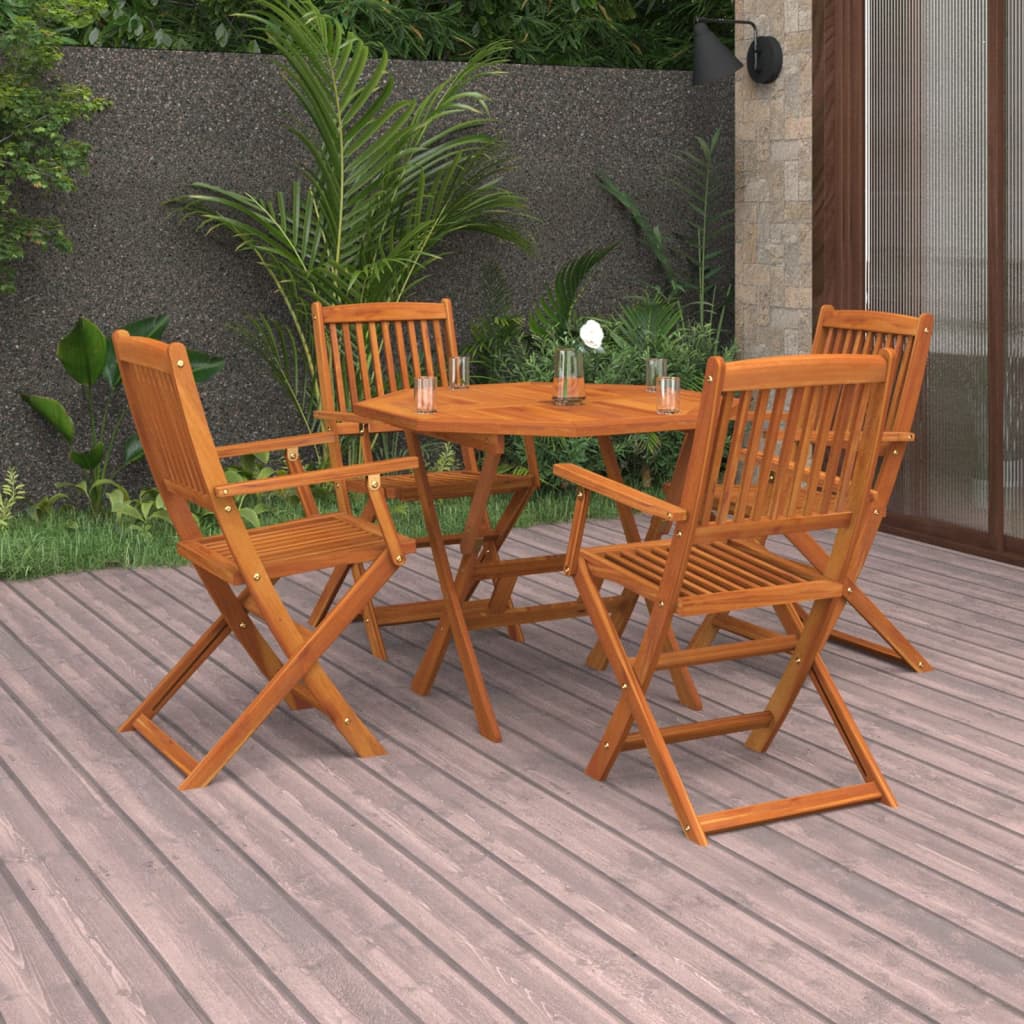 Ensemble à manger de jardin 5 pcs Bois d'acacia solide - XIOS