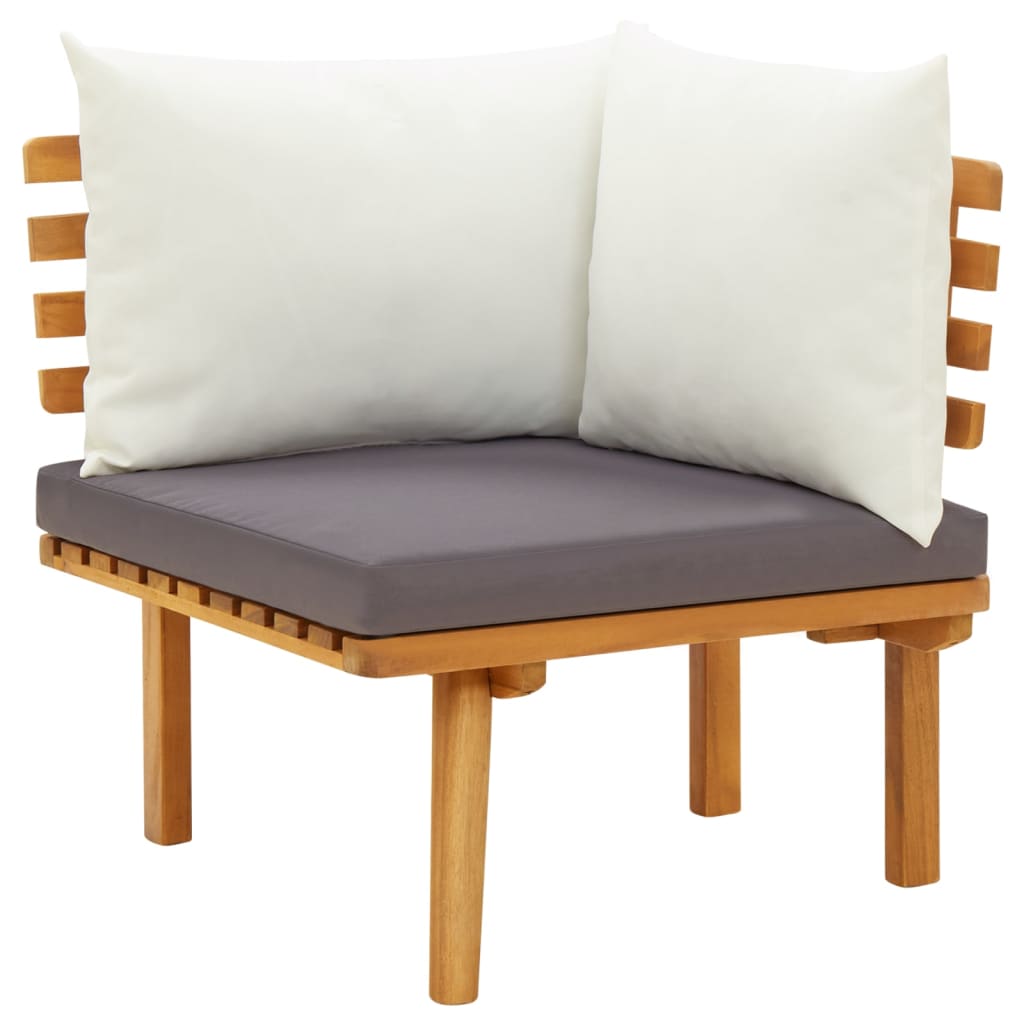 Salon de jardin 3 pcs avec coussins Bois d'acacia massif