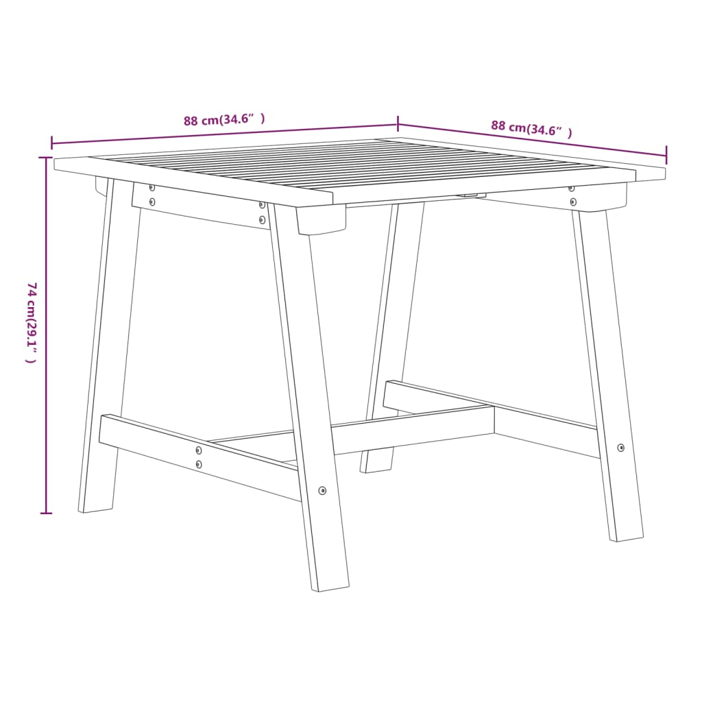 Ensemble à manger de jardin 3 pcs Bois d'acacia solide