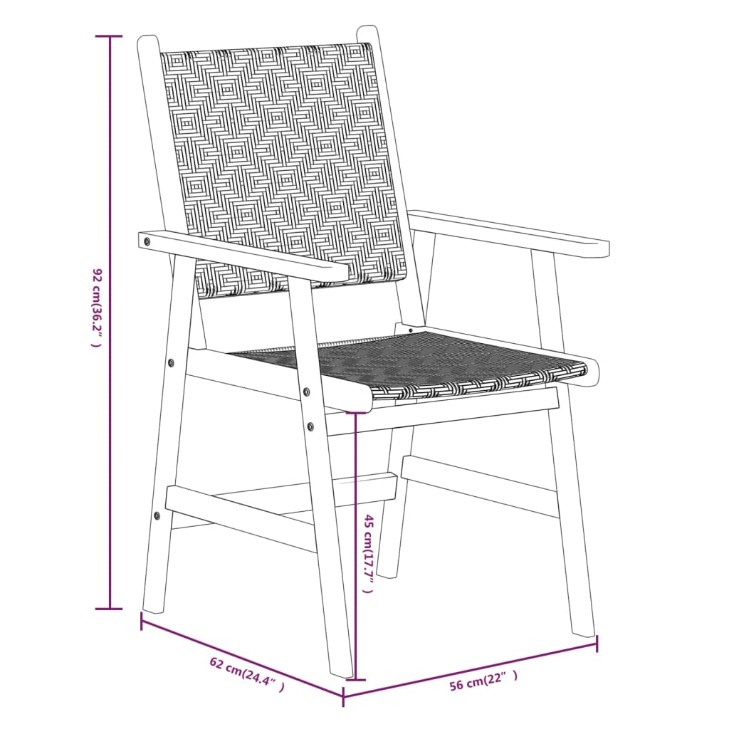 Ensemble à manger de jardin 9 pcs Bois d'acacia solide