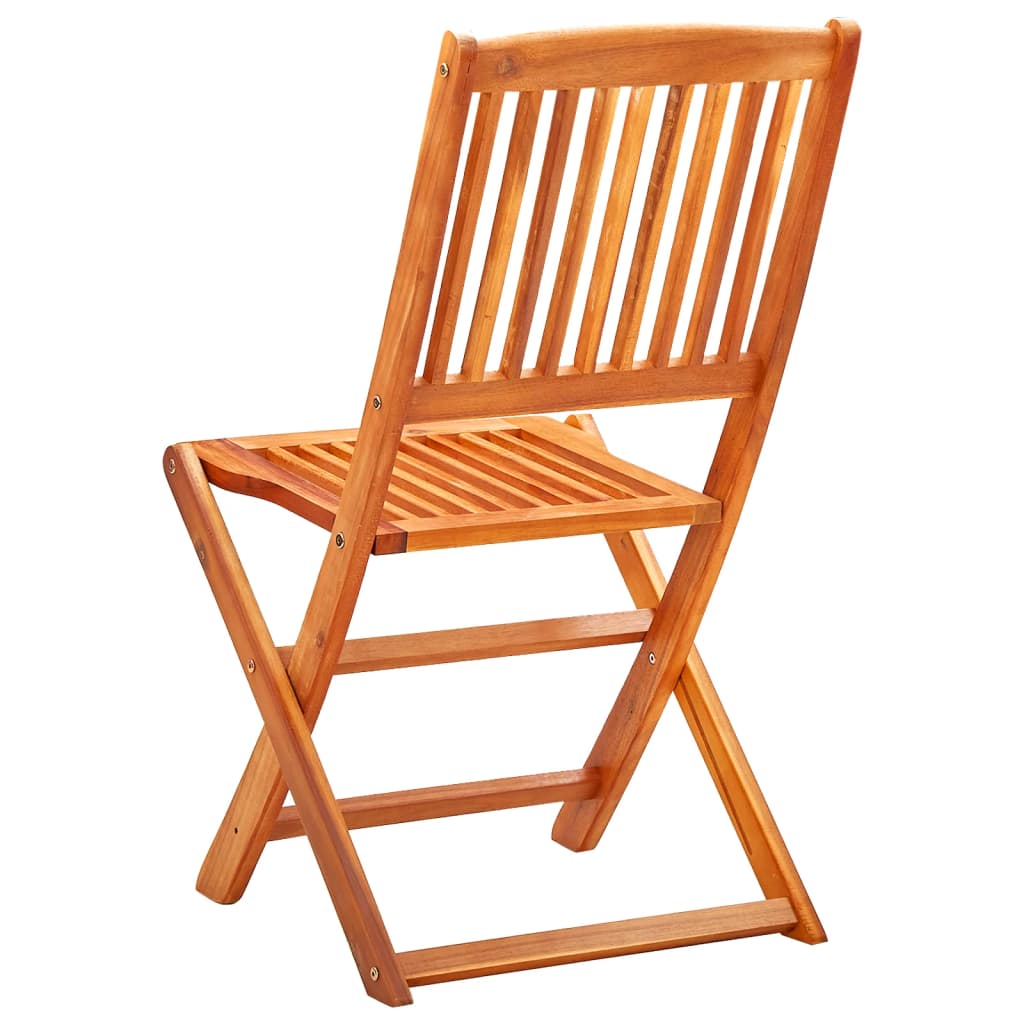 Ensemble à manger d'extérieur pliable 3 pcs Bois d'eucalyptus