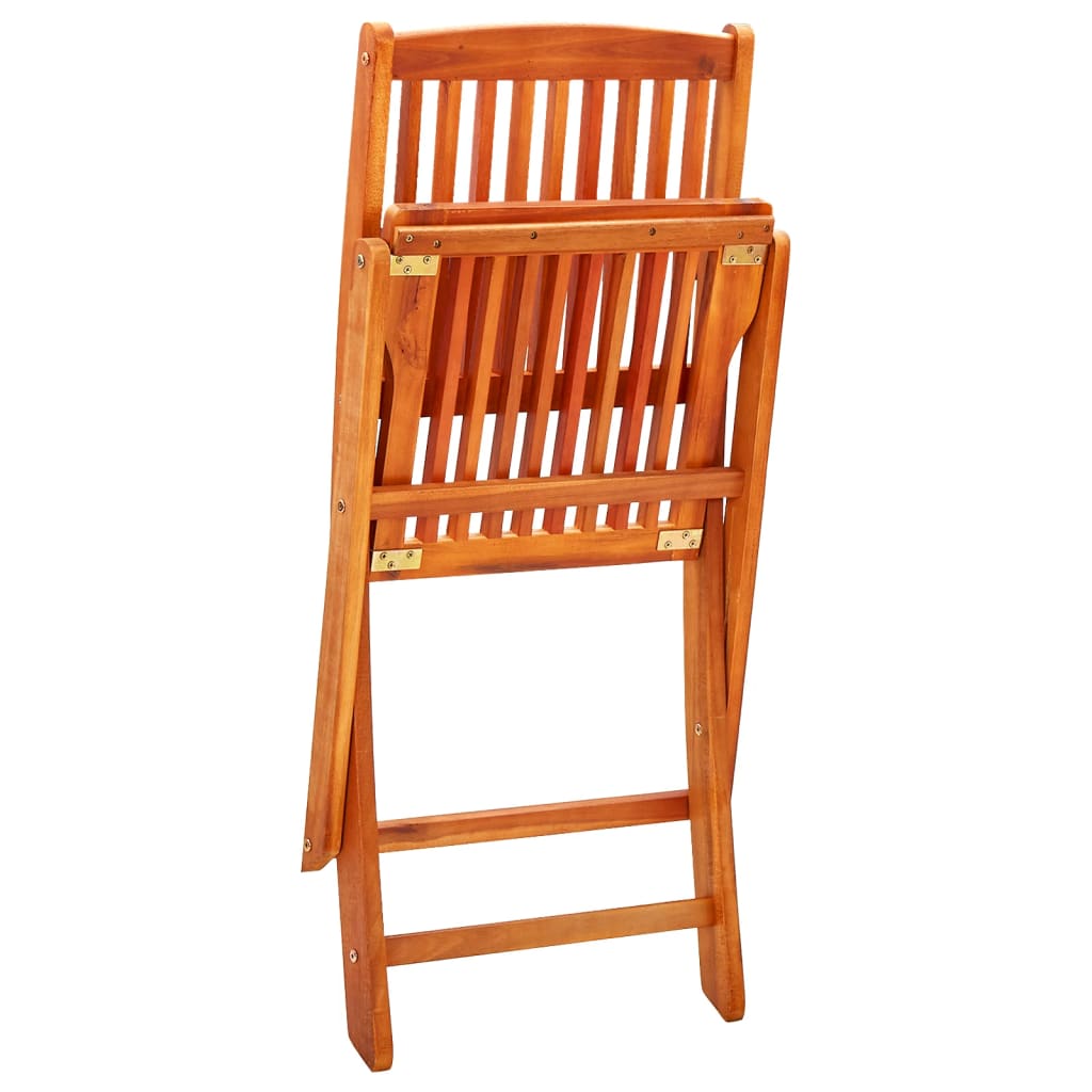 Ensemble à manger d'extérieur pliable 3 pcs Bois d'eucalyptus