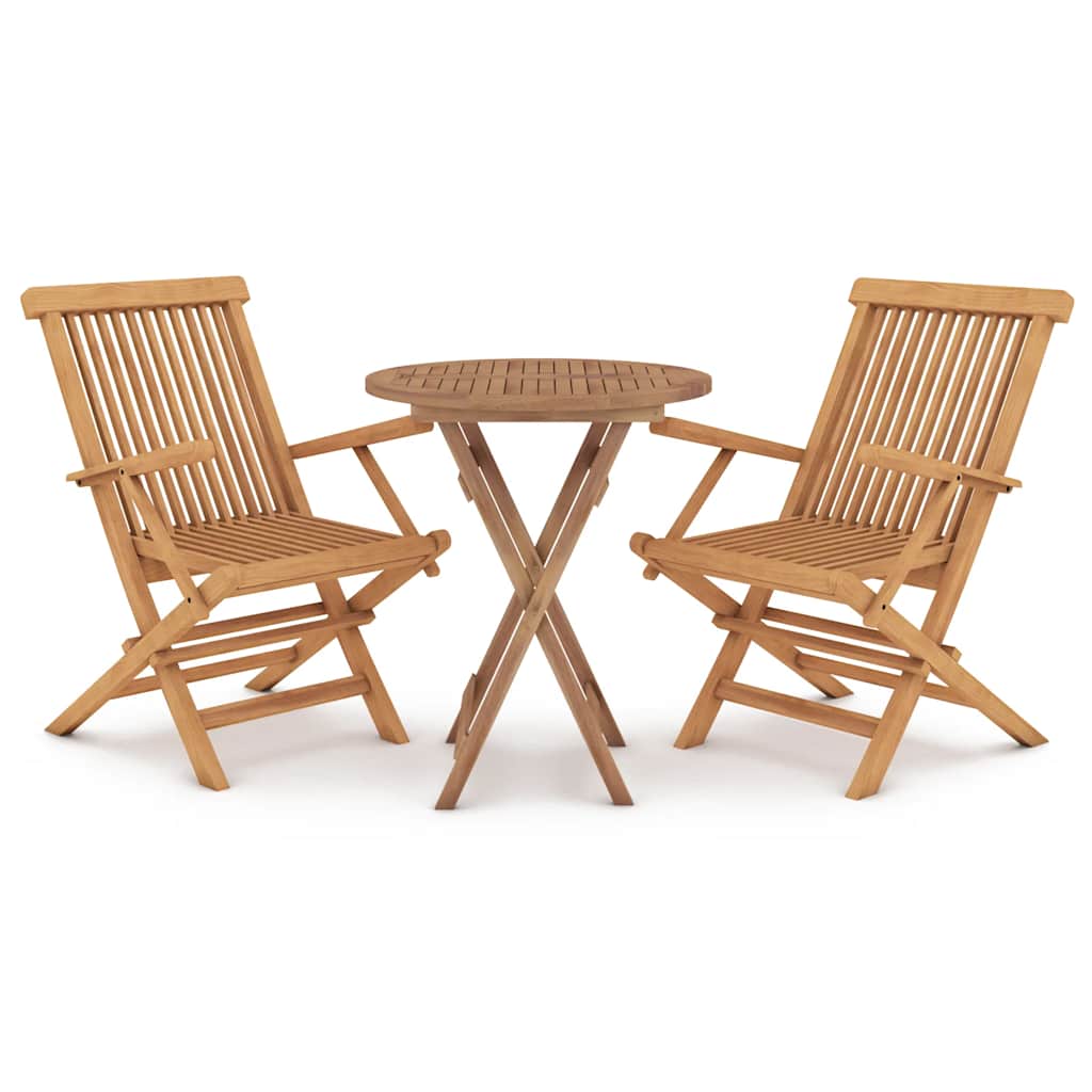 Ensemble à manger de jardin 3 pcs Bois de teck massif