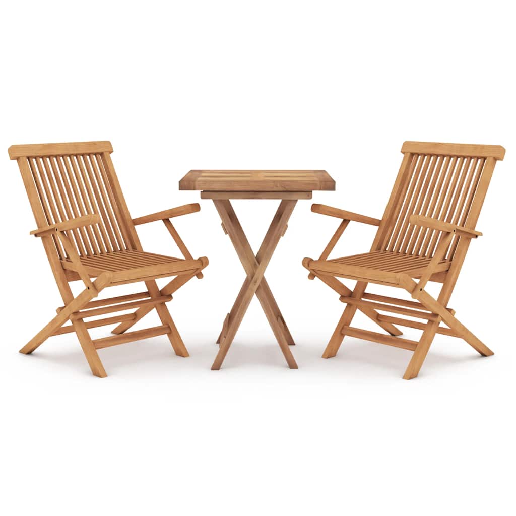 Ensemble à manger de jardin 3 pcs Bois de teck massif