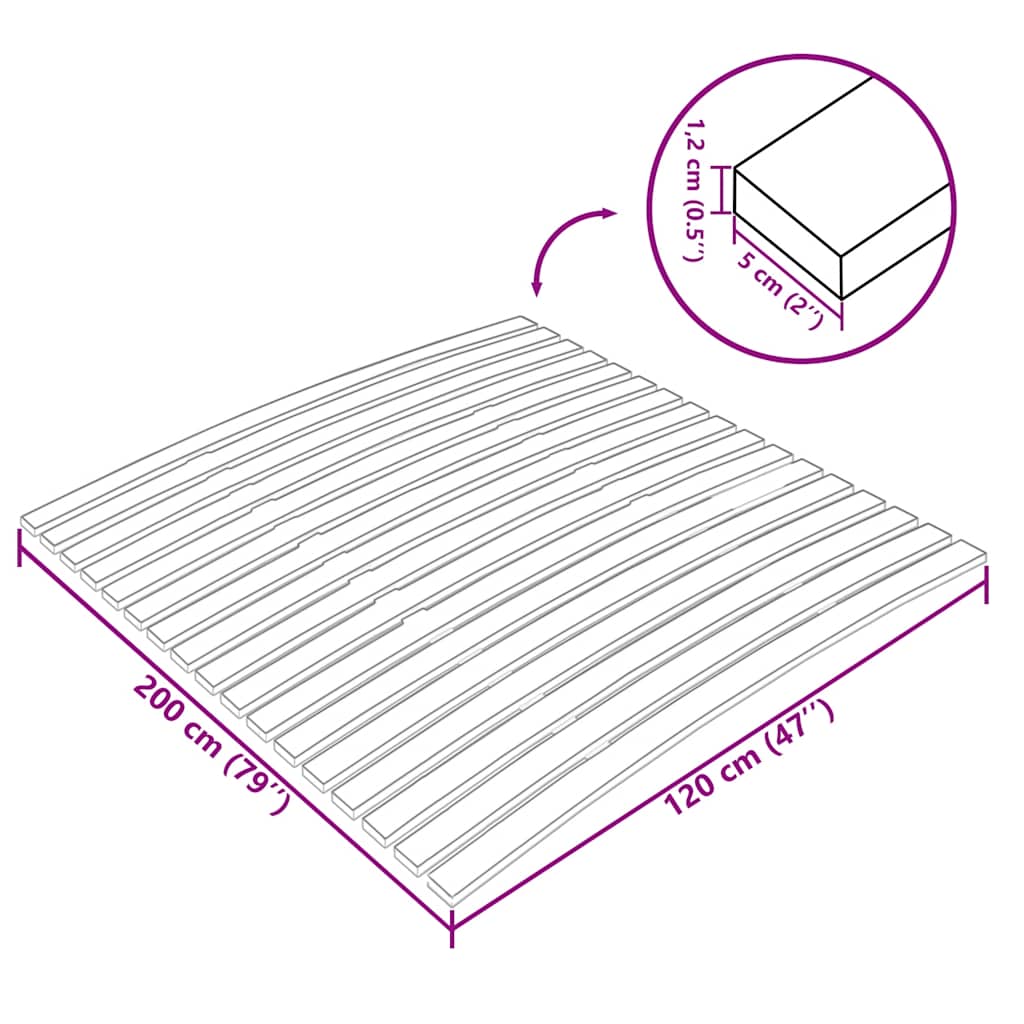 Latte de rechange pour sommier avec 17 lattes 120 x 200 cm - XIOS
