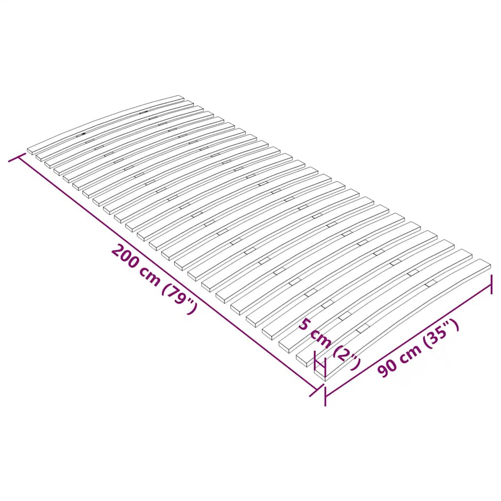 Latte de rechange pour sommier avec 24 lattes 90 x 200 cm - XIOS