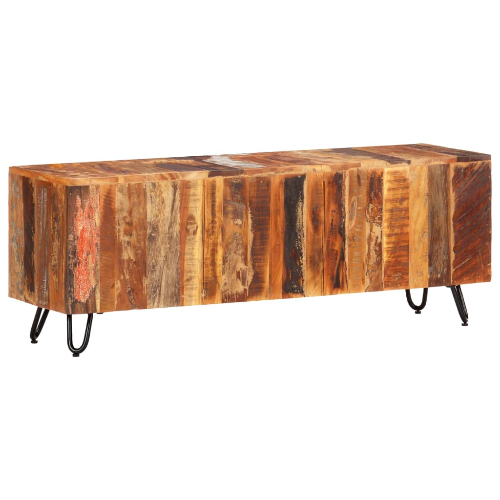 Meuble TV 110x30x40 cm Bois massif de récupération - XIOS