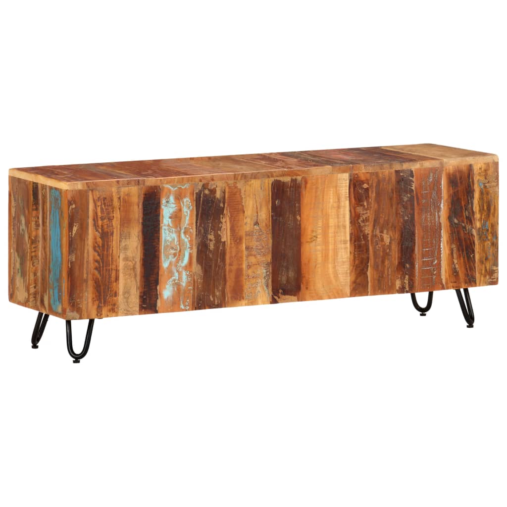 Meuble TV 110x30x40 cm Bois massif de récupération - XIOS
